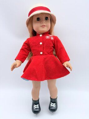 American Girl Maryellen Larkin Doll Soft As Snow Dress Hat & Skates
